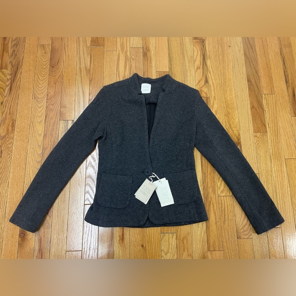 120% Lino Cashmere Blazer/Jacket Women’s Size 42 (see measurements) in Grey NWT - Picture 1 of 7